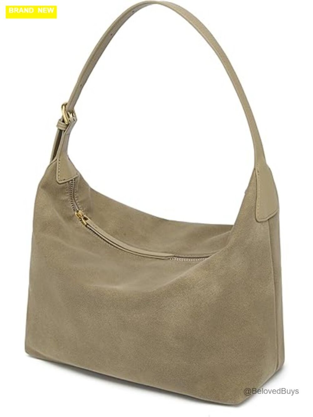 Suede Hobo Bag with Adjustable Strap, Faux Leather Shoulder Crossbody Purse